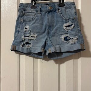 Aeropostale Light Blue Distressed Jean Shorts